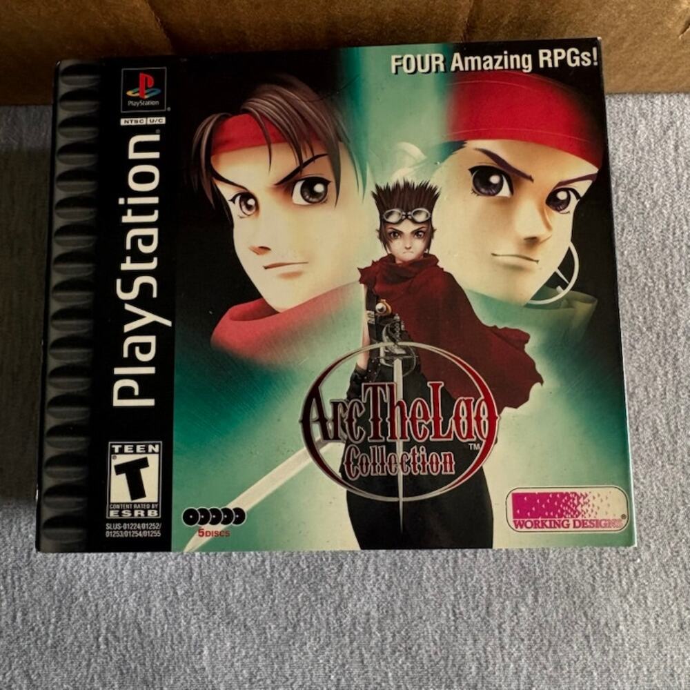 Arc the Lad Collection (Sony Playstation PS1) CIB Omake Unused Tested Works EXC